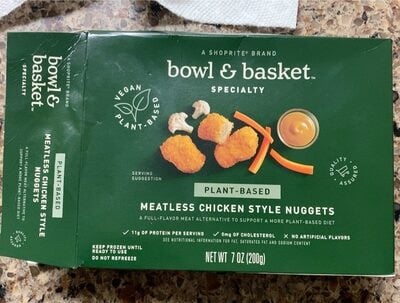 Shoprite Specialty, Meatless Chicken Style Plant-Based Nuggets packaging