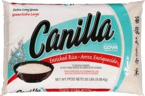 Goya Extra Long Grain Enriched Rice packaging