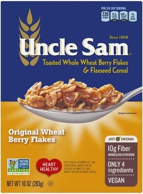 Uncle Sam Original Wheat Berry Flakes Cereal package