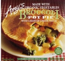 Amy's Broccoli Pot Pie With Cheddar Cheese Sauce packaging