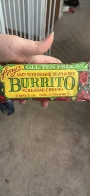 Amy's Cheddar Cheese Gluten Free Burrito packaging