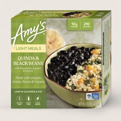 Amy's Light&lean Quinoa & Black Beans With Butternut Squash & Chard package