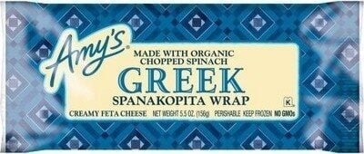 Amy's Greek Spanakopita Wrap packaging