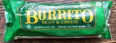 Amy's Vegan Bean & Cheeze Burrito packaging