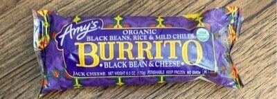 Amy's Black Bean & Cheese Burrito packaging