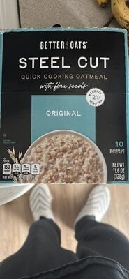 Better Oats Original Steel Cut Instant Oatmeal With Flax Seeds package