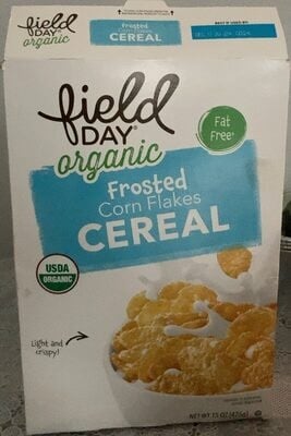Field Day Frosted Corn Flakes Organic Cereal packaging