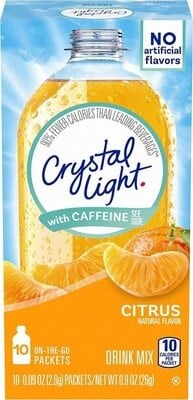Crystal Light Citrus Drink Mix With Caffeine package