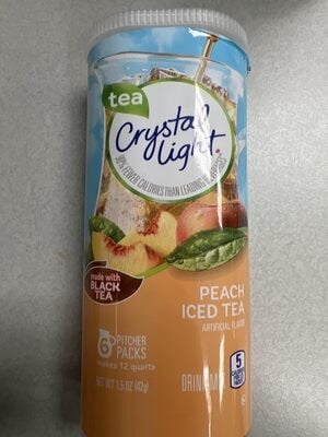 Crystal Light Peach Iced Tea Drink Mix package