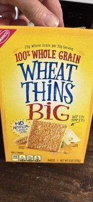 Wheat Thins 100% Whole Grain Big Snacks packaging