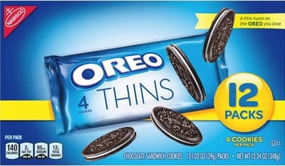 Oreo Chocolate Sandwich Cookies Thins package