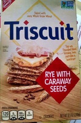 Triscuit Rye Woven With Caraway Seeds Crackers package