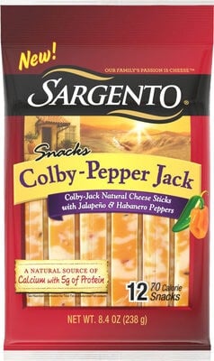 Sargento Snacks, Colby- Pepper Jack packaging