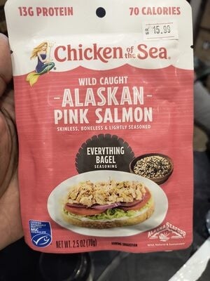 Chicken Of The Sea Wild Caught Pink With Everything Bagel Seasoning Salmon packaging