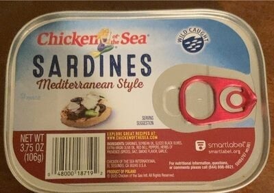 Chicken Of The Sea Mediterranean Style Wild-Caught Sardines packaging