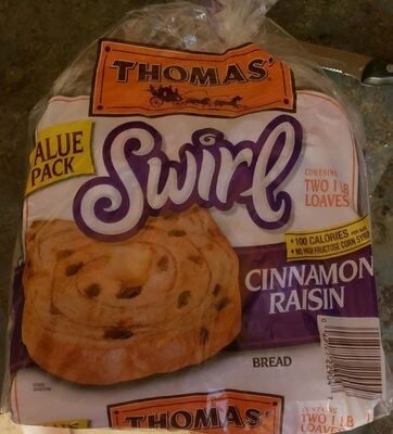 Thomas' Cinnamon Raisin Swirl Bread package