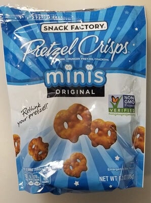Snack Factory Thin, Crunchy Pretzel Crackers, Original package