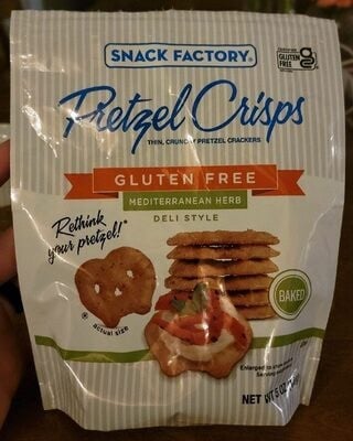 Snack Factory Gluten Free Mediterranean Herb Pretzels package