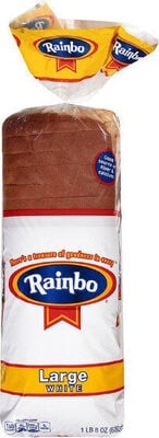 Rainbo White Large Bread packaging