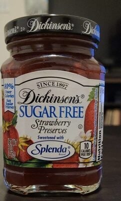 Dickinson's Sugar Free Strawberry Preserves packaging
