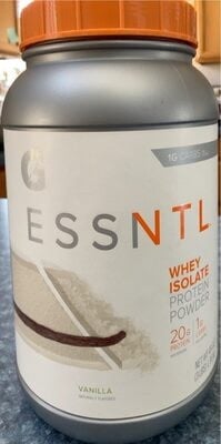 G Essntl Vanilla Whey Isolate Protein Powder packaging