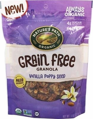 Nature's Path Vanilla Poppy Seed Organic Grain Free Granola package