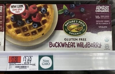 Nature's Path Organic Buckwheat Waffles, Wildberry package