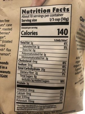 Nature's Path Organic Crunchy Granola, Almond Cranberry package