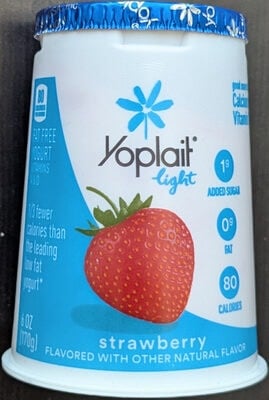 Yoplait Light Strawberry Fat Free Yogurt package