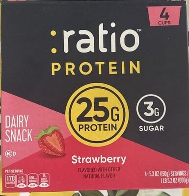 Ratio Protein Strawberry Dairy Snack packaging
