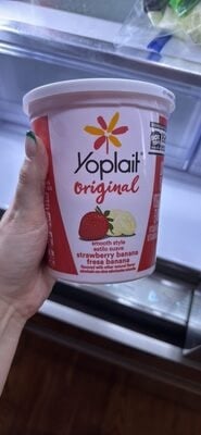 Yoplait Original Strawberry Banana Gluten- Free Low- Fat Yogurt Tub package