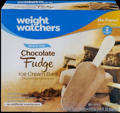 Ww Chocolate Fudge Chocolate Low Fat Ice Cream Snack Size Bars packaging