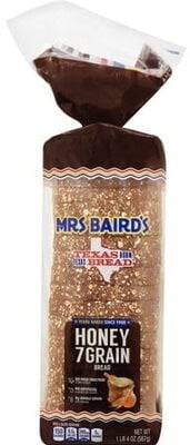 Mrs Baird's Honey 7 Grain Bread packaging