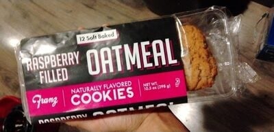 Franz Raspberry Filled Oatmeal Cookies packaging