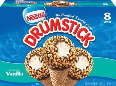 Drumstick The Original Vanilla Flavored Frozen Dairy Dessert Cones package