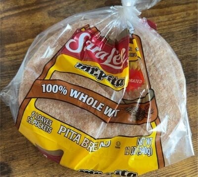 Sara Lee 100% Whole Wheat Pita Bread package