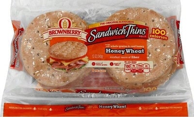 Arnold Honey Wheat Sandwich Thins Rolls package
