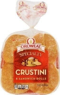 Oroweat Crustini Sandwich Buns packaging