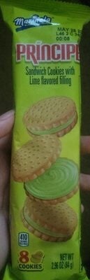 Marinela Principe Sandwich Cookies With Lime Flavored Filling packaging