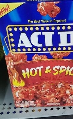 Act II Hot & Spicy Microwave Popcorn packaging