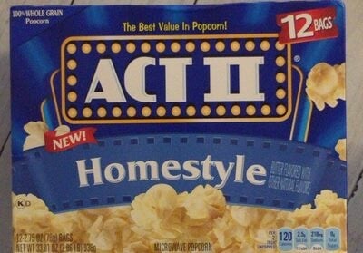 Act II Homestyle Butter Microwave Popcorn packaging