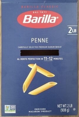 Barilla Enriched Macaroni Product, Penne package