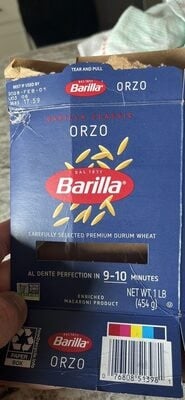 Barilla Orzo N.26 Pasta package