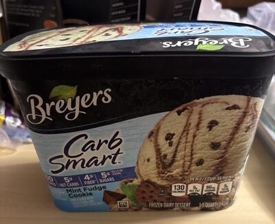 Breyers Mint Fudge Cookie Frozen Dairy Dessert package