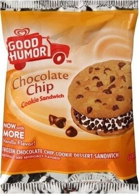 Good Humor Chocolate Chip Flavored Frozen Cookie Dairy Dessert Sandwich package