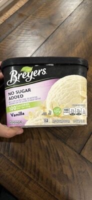 Breyers Vanilla Flavor No Sugar Added Frozen Dairy Dessert package