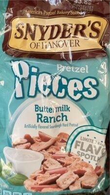 Snyder's Of Hanover Buttermilk Ranch Flavored Pretzel Pieces packaging