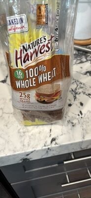 Nature's Harvest Stone Ground 100% Whole Wheat Bread packaging