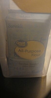 Great Value Enriched, Bleached & Pre-Sifted All-Purpose Flour packaging