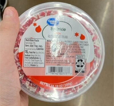 Great Value Sprinkle Mix, Peppermint Crunch Candies package